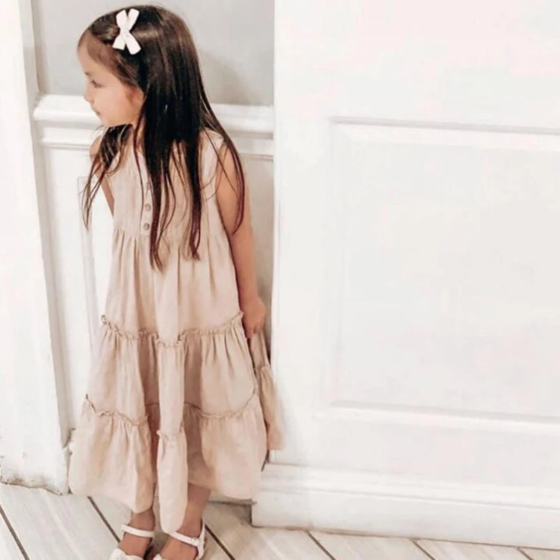 Girls Beach Dress Summer Vintage Plated