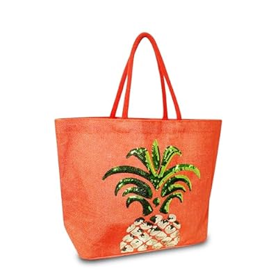 Reusable Jute Beach Bag with Soft Padded Handles